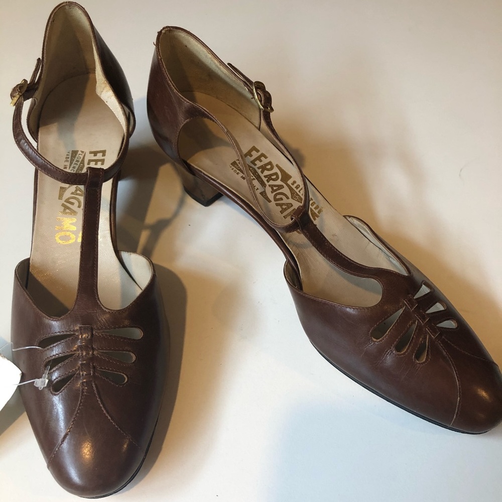 Ferragamo T-strap Mary Janes